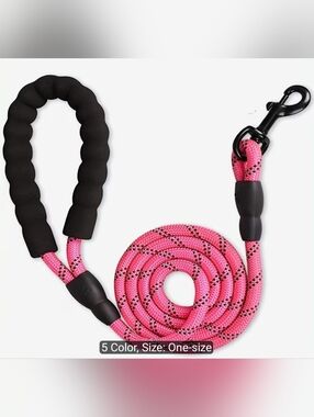 4 Feet Pink Rope Dog Leash with Padded Handle